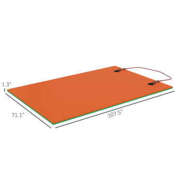 9' x 6' Lily Pad Water Mat for 2 Adults, Floating Water Pad for Lake, Pool, Ocean, Beach, and Boating, Orange