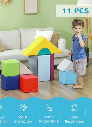 11-Piece Kids Crawl and Climb Activity Play Set for Climbing, Crawling, Sliding, Multicolored