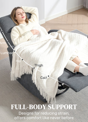 Recliner Chair, Wide Swivel Rocker Chair, Overstuffed Single Sofa with Pocket Spring, Footrest, Quick Assembly, Gray