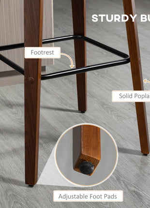 Bar Height Bar Stools Set of 2, Black