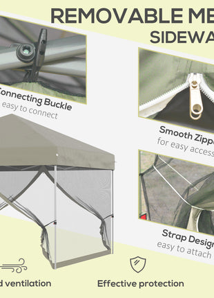 10' x 10' Pop Up Canopy Tent, Tents for Parties with Wheeled Carry Bag, Screen House Room, Height Adjustable Portable Gazebo, for Outdoor, Garden, Patio, Beige