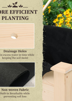 34'' Raised Garden Bed, Elevated Wooden Planter Box DIY Paint with Holes for Vegetables, Herb and Flowers Backyard Use