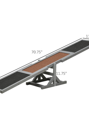 Wooden Dog Agility Seesaw for Training and Exercise, Gray