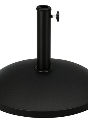20" 55 lbs Round Cement Umbrella Base Stand Market Parasol Holder with Tightening Knob & Easy Setup, for Φ1.3", Φ1.5", Φ1.9" Pole, for Lawn, Deck, Backyard, Garden, Black