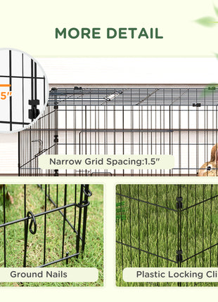 73" Small Animal Playpen with with Roof for Rabbits, Chicken, Chinchillas for Indoor/Outdoor Use, Green