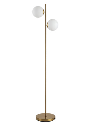 Floor Lamp w/ 2pcs Glass Lamp Shade Modern Portable Decorative Lamp, White