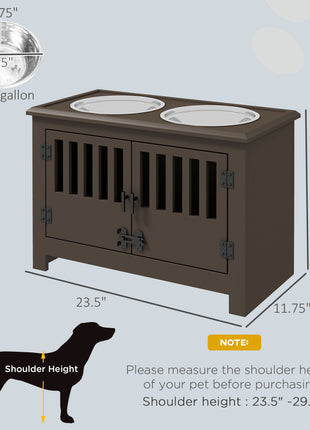 Dog Food Storage Cabinet with Bowls & Dog Feeding Station, Espresso