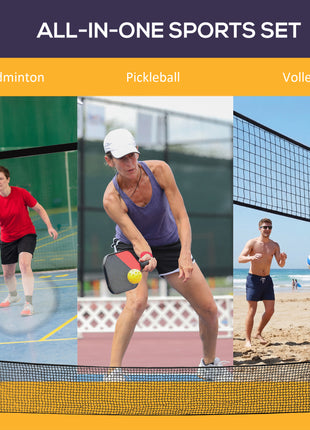 All-in-1 Badminton Set, Height Adjustable for Pickleball, Volleyball, Badminton, Backyard, Beach, Driveway Game