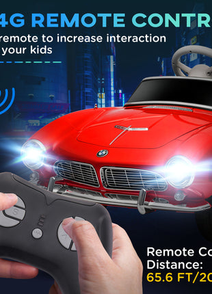 Licensed BMW 12V Kid Electric Ride On Car with Easy Transport, Red