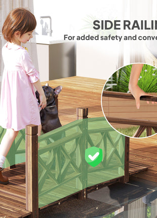 5 ft. Wooden Garden Bridge Footbridge for Backyard Ponds, Creeks, Streams, Carbonized
