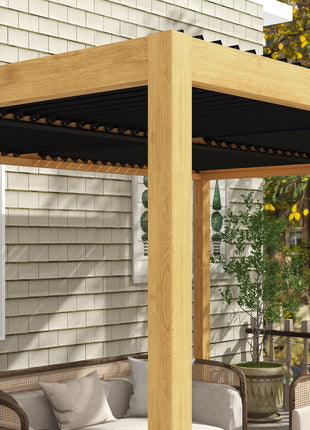 Aluminum Louvered Pergola with Adjustable Roof, 10' x 13' Hardtop Gazebo for Patio, Deck, Garden, Yard, Beach
