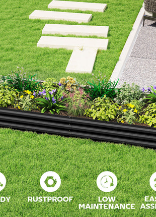 95" x 36" x 12" Galvanized Raised Garden Bed, Easy DIY and Cleaning for Growing Flowers, Herbs, Succulents, Black