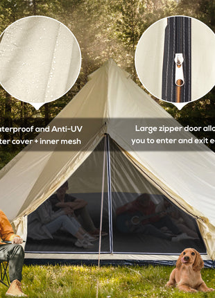 10-Person Large Waterproof Yurt Camping Tent, Perfect for Family Camping, Blue