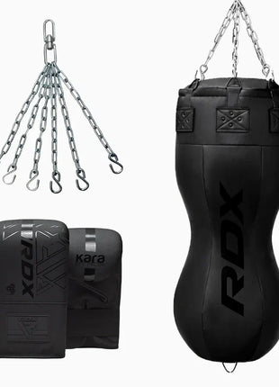 RDX Full Black Body Punch Bag with Mitts