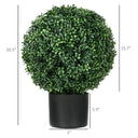 2 Pack 20.5" Artificial Tree, Ball Boxwood Topiary with Pot for Indoor Home Decoration