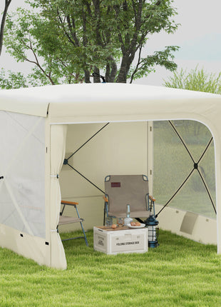 7' x 8' Pop Up Canopy Tent, Camping Tent Sun Shade Shelter with Curtains, Nettings and Carrying Bag, UV-Resistant