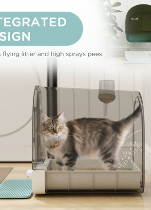 Fully Enclosed Cat Litter Box with Lid & Drawer Design, Covered Litter Box Anti-Leakage, Anti-Splashing, for Indoor Cats from Kitten to Adult, with Scoop & Mat, Easy Clean, Odor Control, Green