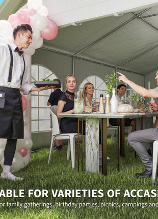 20' x 20' Heavy-duty Large Wedding Tent, Outdoor Carport Garage Party Tent, Patio Gazebo Canopy with Sidewall, White