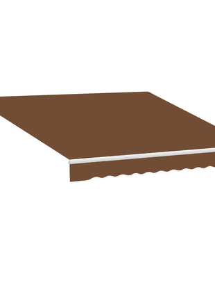10' x 8' Manual Retractable Sun Shade Patio Awning - Coffee Brown