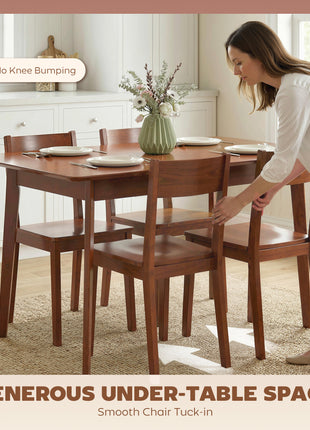 47.2" Rectangle Dining Table for 4, Mid-Century Modern Kitchen Table with Rubber Wood Legs for Dining Room, Walnut