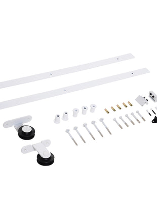 6' Rustic Interior Sliding Barn Door Mounting Hardware Kit - White
