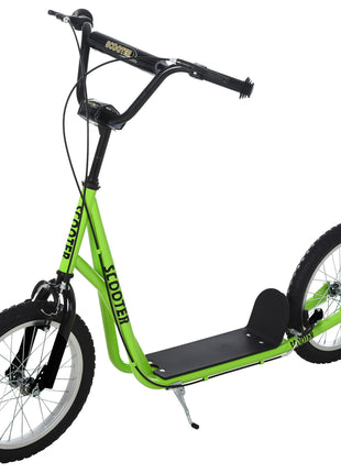 Youth Scooter Kick Scooter for Kids 5+ with Adjustable Handlebar Front and Rear Dual Brakes, Light Green