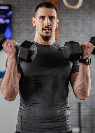 Hex Rubber Dumbbell Set for No Rolling