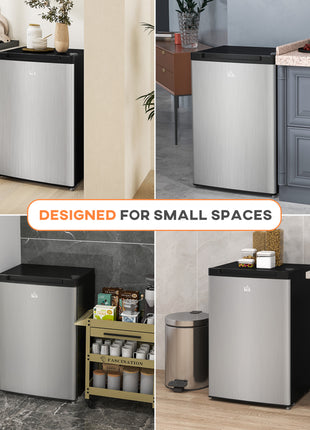 Upright Freezer, 3 Cu Ft Small Freezer with Reversible Single Door, Adjustable Thermostat for Home, Apartment, Silver