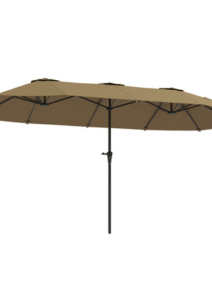 13 ft. Extra Large Patio Umbrella with Easy Crank Handle, Vents for Outdoor, Patio, UPF30+, Coffee