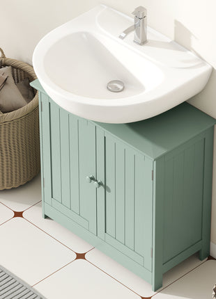 Bathroom Vanity Cabinet, Under Sink Bathroom Cabinet with 2 Doors and Adjustable Shelf, Dark Green