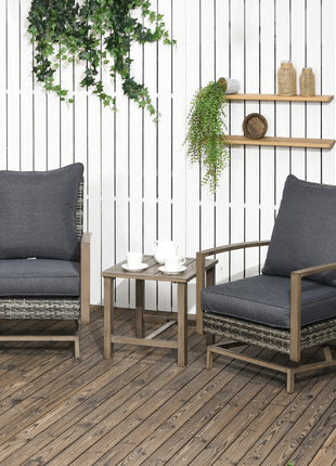 Patio Bistro Set, Porch Furniture with Soft Cushions and Rocking Function for Yard, Lawn, Porch, Dark Gray