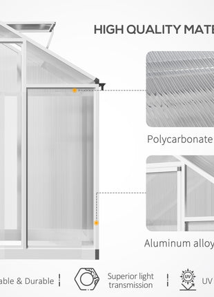 4' L x 6' W Walk-In Polycarbonate Greenhouse with Roof Vent,Greenhouse for Winter