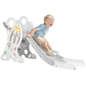 Kids Indoor Slide for Toddlers Ages 1.5-3, Small Toddler Slide, Space Toy Playset for Girls and Boys, Gray