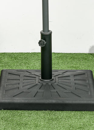 42lbs Resin Patio Umbrella Base, 20" Square Outdoor Umbrella Stand Holder for Parasol Poles 1.26", 1.5", and 1.9" Dia, Black