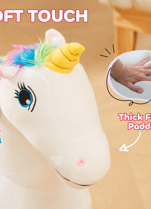 Kids Ride on Unicorn, 6V Battery Powered Electric Ride on Animal Toy w/ Music Forward, Foot Pedal for Aged 18-36 Months