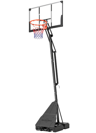 Portable Basketball Hoop Outdoor, 8-10ft Adjustable Basketball Goal, 47 Inch Shatterproof Backboard, Hand-Crank Lift