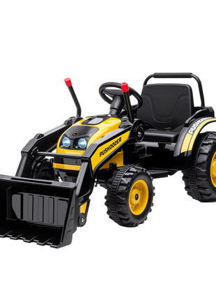 6V Kids Rechargeable Battery Powered Truck with Adjustable Bucket, High/Low Speed Realistic Sound, Yellow