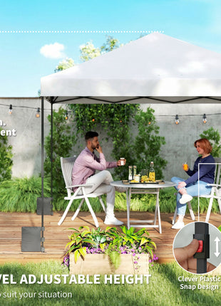 10 x 10 ft Pop Up Canopy Tent with One Push Setup, Outdoor Portable Instant Canopy Shelter w/ Roller Bag, White