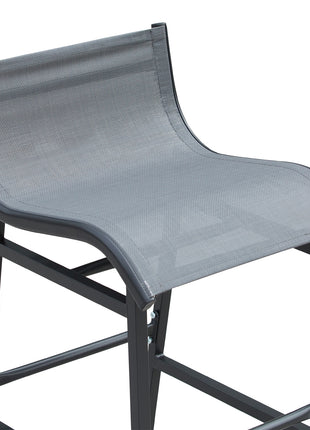 3 Piece Bar Height Outdoor Bistro Set for 2, Charcoal Gray