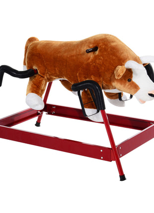 Kids Spring Rocking Horse Rodeo Bull Style with Realistic Sounds for Children over 3 Years Old