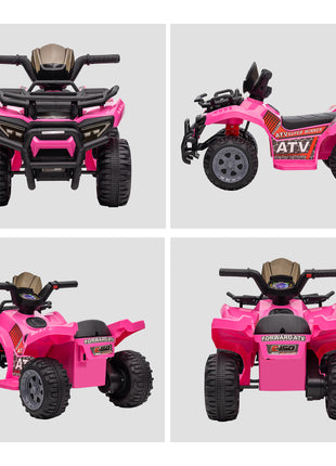 Kids Four Wheeler  Ride on Car, Motorized Quad, 6V Battery Powered Electric Quad with Songs for 18-36 Months, Pink