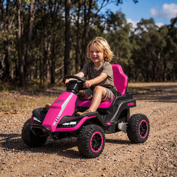24V Kids Electric Ride On Car with Dual Motors, Remote Control, 4-Wheel Suspension, Soft Start for 3-6 Years, Pink