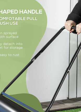 38L Heavy Duty Push/Tow Behind Lawn Roller, U-handle Garden Roller Filled with Water or Sand