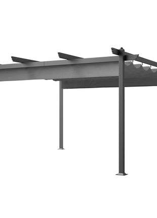 13' x 13' Aluminum Retractable Pergola Canopy, Outdoor Pergola for Garden, Patio, Backyard, Deck, Gray