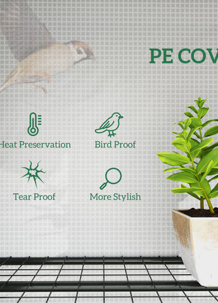 84.6" x 18.1" x 56.7" Lean-to Mini Greenhouse, 3-Tier Shelves, 3 Roll-Up Doors, PE Cover, White