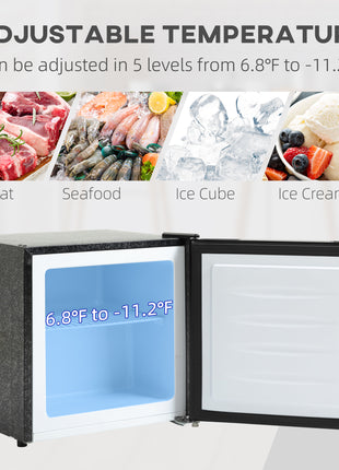 Mini Freezer Countertop, 1.1 Cu.Ft Compact Upright Freezer with Removable Shelves, Reversible Door for Home, Dorm, Apartment and Office, Black
