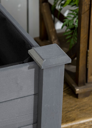 48" Raised Garden Bed, Elevated Wooden Planter Box with Holes for Vegetables, Herb, Flowers for Backyard, Dark Gray