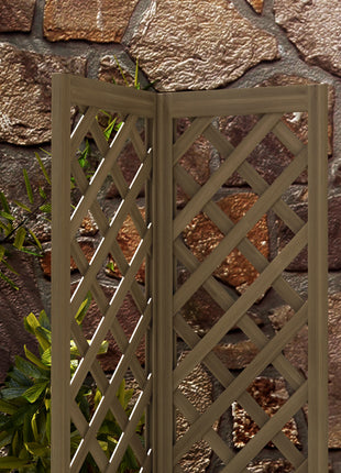 Wooden Raised Garden Bed, Planter with Trellis for Vine Climbing and Vegetables, Herbs and Flowers Growing, Carbonized