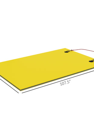 9' x 6' Lily Pad Water Mat for 2 Adults, Floating Water Pad for Lake, Pool, Ocean, Beach, and Boating, Yellow