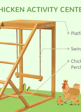 Chicken Activity Play for Healthy & Happy Animals with Chicken Perches & Hen Ladder, Chicken Coop Toy, Yellow